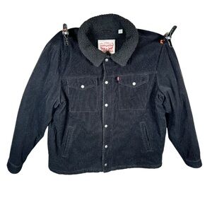 Levi's Black Corduroy Trucker Sherpa Jacket